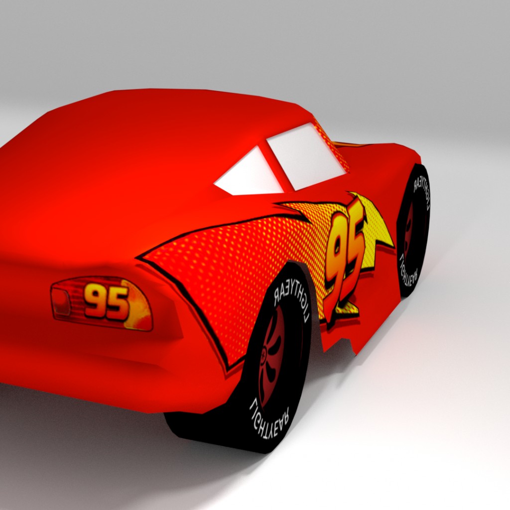 Low Poly Lightning McQueen preview image 3